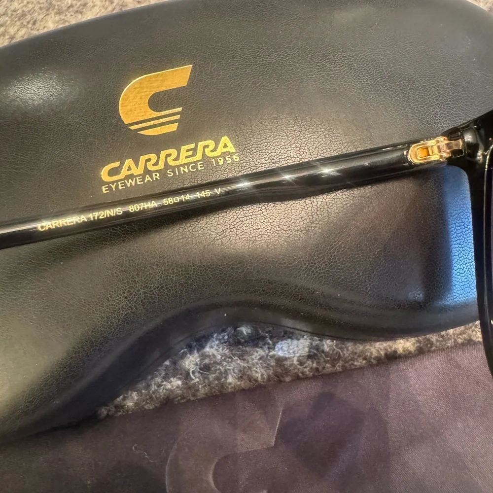 Carrera Black Sunglasses with Brown Gradient Lenses and Red Accent - Picture 4 of 8